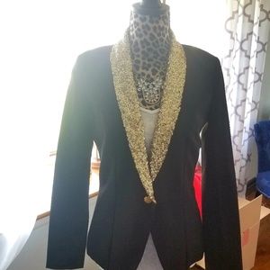 Black and gold sequined blazer